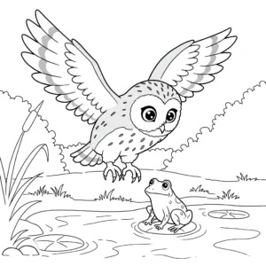 coloriage Hibou des marais à imprimer pour enfant de 3 ans