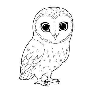 coloriage Hibou des marais a imprimer pour enfant de 4 ans