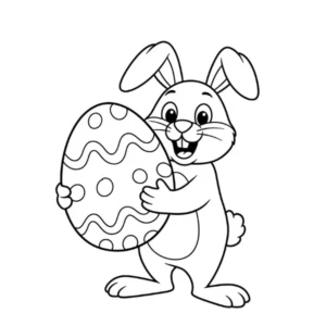 coloriage Lapin De Pâques et decoupage