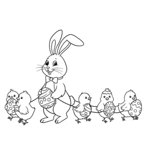 coloriage Lapin De Pâques a imprimer