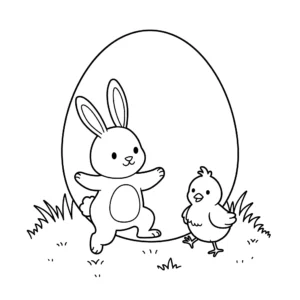 coloriage Lapin De Pâques a dessiner en ligne