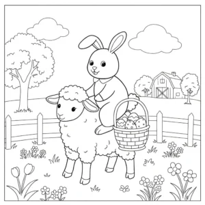 coloriage Lapin De Pâques pour enfant