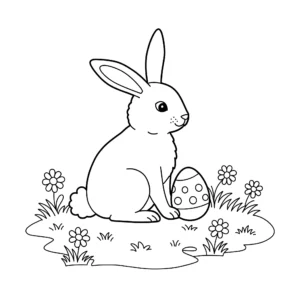 coloriage Lapin De Pâques à imprimer pour enfant de 9 ans