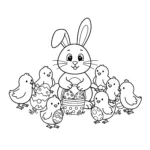 coloriage Lapin De Pâques a imprimer