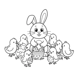 coloriage Lapin De Pâques a imprimer