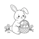 coloriage Lapin De Pâques et decoupage a imprimer gratuit