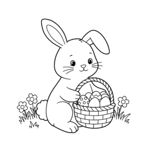 coloriage Lapin De Pâques et decoupage a imprimer gratuit