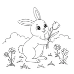 coloriage Lapin De Pâques a imprimer gratuitement