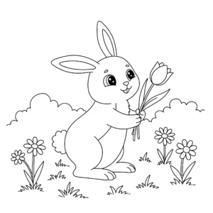 coloriage Lapin De Pâques a imprimer gratuitement