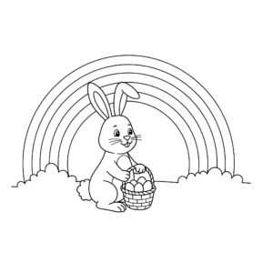 coloriage Lapin De Pâques et découpage à imprimer