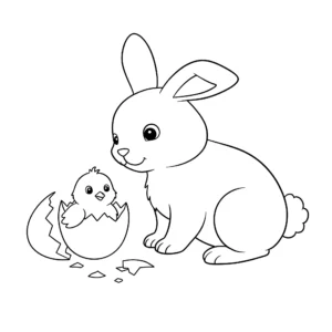 coloriage Lapin De Pâques et decoupage