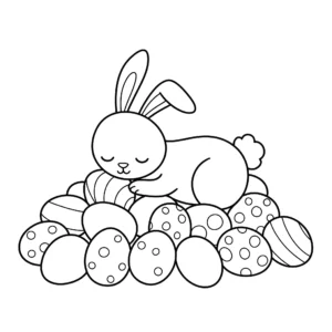 coloriage Lapin De Pâques et dessin a imprimer