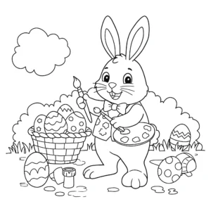 coloriage Lapin De Pâques pour enfant a imprimer gratuit
