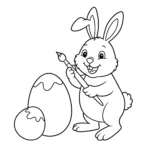 coloriage Lapin De Pâques gratuit à imprimer