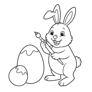coloriage Lapin De Pâques gratuit à imprimer