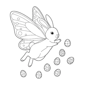 coloriage Lapin De Pâques et apprentissage