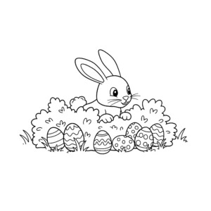 imprimer coloriage Lapin De Pâques pour enfant