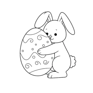 coloriage Lapin De Pâques pour bebe a imprimer