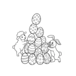 coloriage Lapin De Pâques pour enfants à imprimer