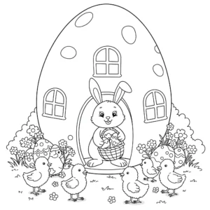coloriage Lapin De Pâques en ligne pour enfant