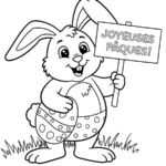 coloriage Lapin De Pâques et apprentissage