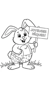 coloriage Lapin De Pâques et apprentissage
