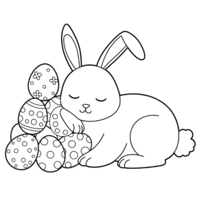coloriage Lapin De Pâques educatif pour enfant