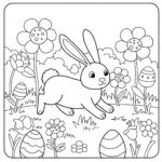 coloriage Lapin De Pâques pour enfant gratuit