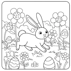 coloriage Lapin De Pâques pour enfant gratuit