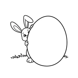 coloriage Lapin De Pâques educatif pour enfant