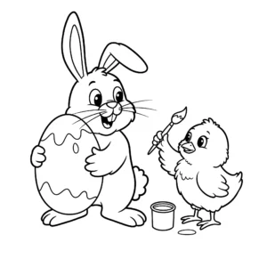 coloriage Lapin De Pâques a imprimer gratuit