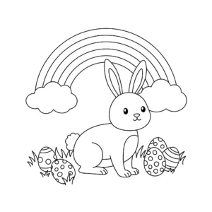 image pour coloriage Lapin De Pâques enfant