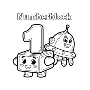 coloriage Le Numberblock 1 et un objet unique à imprimer pdf gratuit