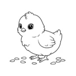 coloriage Le poussin et les graines à imprimer gratuitement pdf