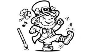 coloriage Leprechaun et découpage à imprimer