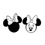 coloriage Les têtes de Mickey et Minnie pour enfants à imprimer