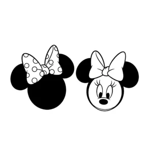coloriage Les têtes de Mickey et Minnie pour enfants à imprimer