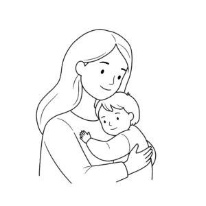 coloriage Maman à imprimer pour enfant de 9 ans