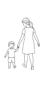 coloriage Maman a imprimer pour enfant de 4 ans
