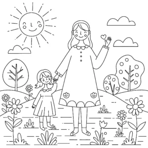 coloriage Maman à imprimer gratuitement