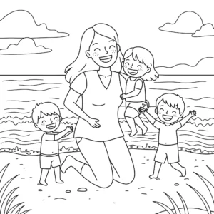 coloriage Maman à imprimer gratuitement pdf