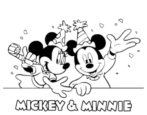 coloriage Mickey et Minnie à imprimer pour enfant de 2 ans