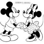 imprimer coloriage Mickey et Minnie