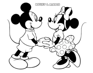 imprimer coloriage Mickey et Minnie