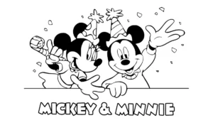 a imprimer coloriage Mickey et Minnie gratuit