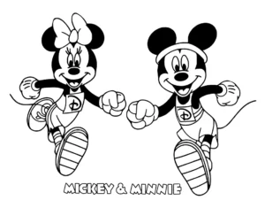 coloriage Mickey et Minnie et decoupage a imprimer gratuit