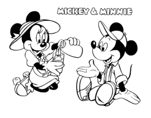 coloriage Mickey et Minnie gratuit pour enfants