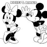 coloriage Mickey et Minnie pour enfant de à imprimer