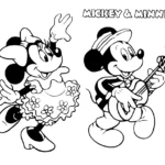 coloriage Mickey et Minnie pour enfant de 5 ans