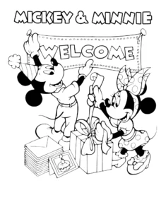 coloriage Mickey et Minnie gratuit a imprimer